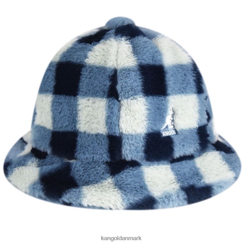 Kangol Danmark - Kangol unisex blå tjek imiteret pels casual tilbehør 84N208702