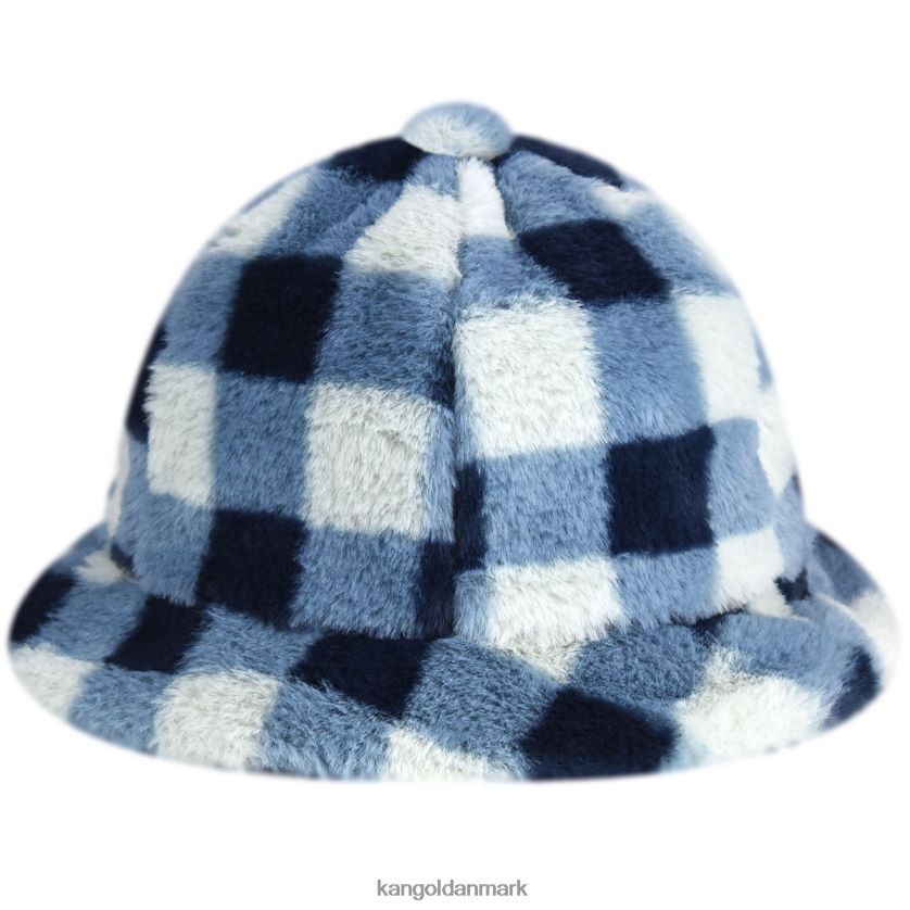 Kangol Danmark - Kangol unisex blå tjek imiteret pels casual tilbehør 84N208702