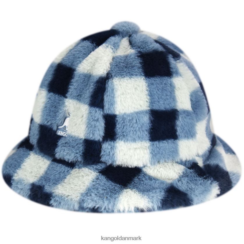 Kangol Danmark - Kangol unisex blå tjek imiteret pels casual tilbehør 84N208702