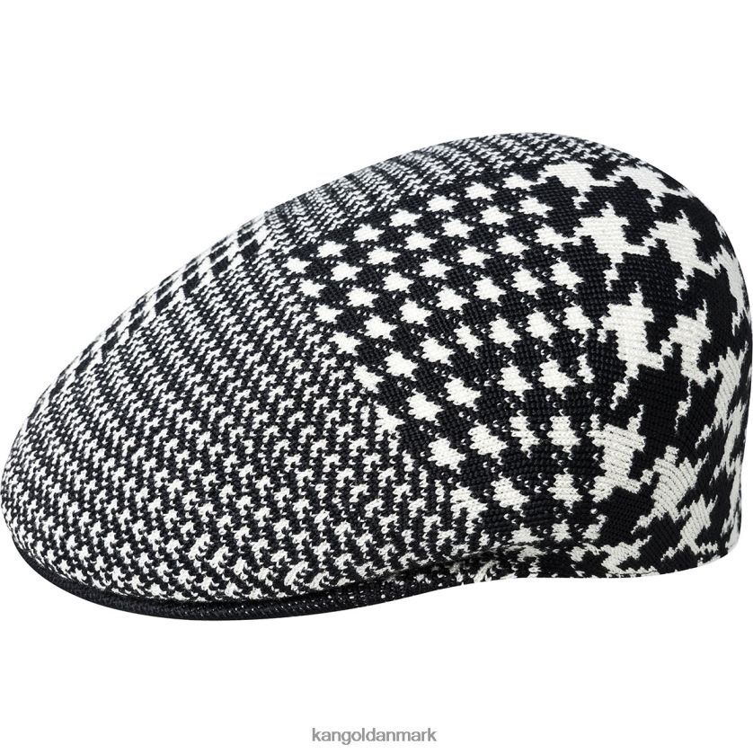 Kangol Danmark - Kangol unisex creme/sort abstrakt houndstooth 504 tilbehør 84N208108