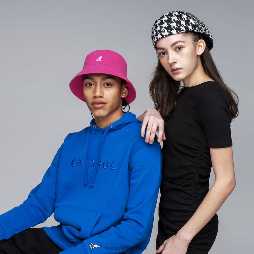 Kangol Danmark - Kangol unisex creme/sort abstrakt houndstooth 504 tilbehør 84N208108