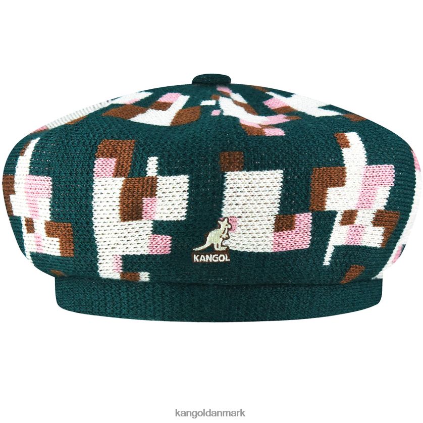 Kangol Danmark - Kangol unisex fyrretræ/creme pixeleret plaid baret tilbehør 84N208399