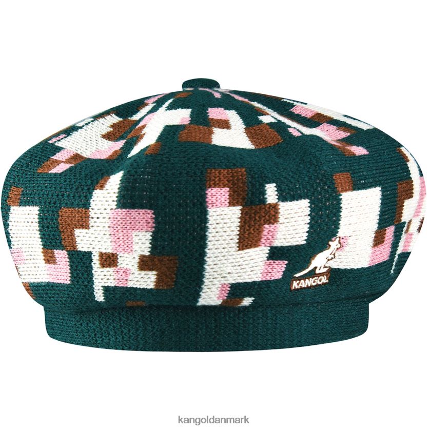 Kangol Danmark - Kangol unisex fyrretræ/creme pixeleret plaid baret tilbehør 84N208399