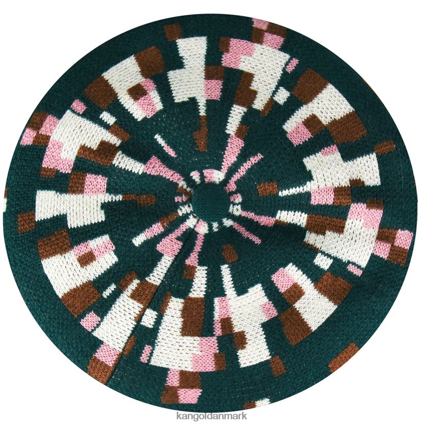 Kangol Danmark - Kangol unisex fyrretræ/creme pixeleret plaid baret tilbehør 84N208399