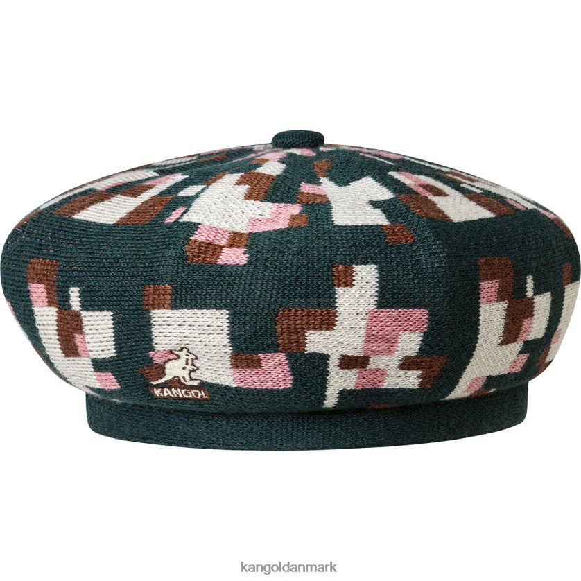 Kangol Danmark - Kangol unisex grå/sort pixeleret plaid baret tilbehør 84N208397