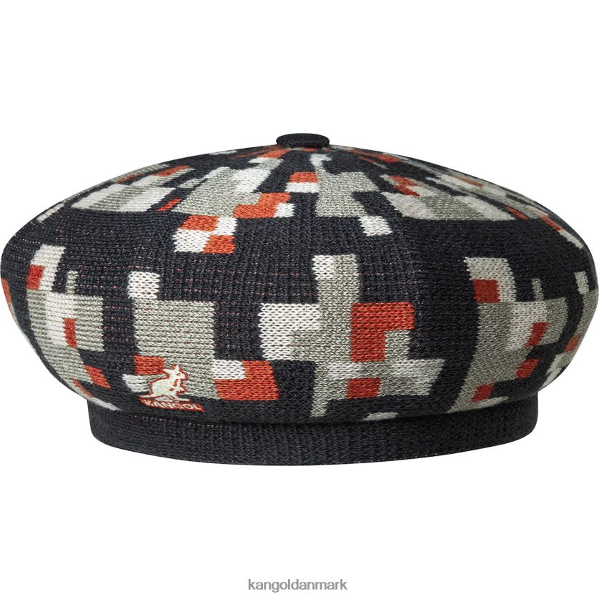 Kangol Danmark - Kangol unisex grå/sort pixeleret plaid baret tilbehør 84N208397