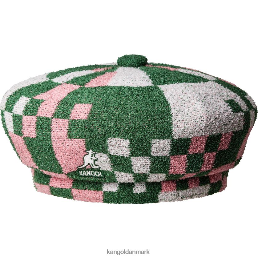 Kangol Danmark - Kangol unisex græstørv green/pepto pop gingham jax baret tilbehør 84N208394