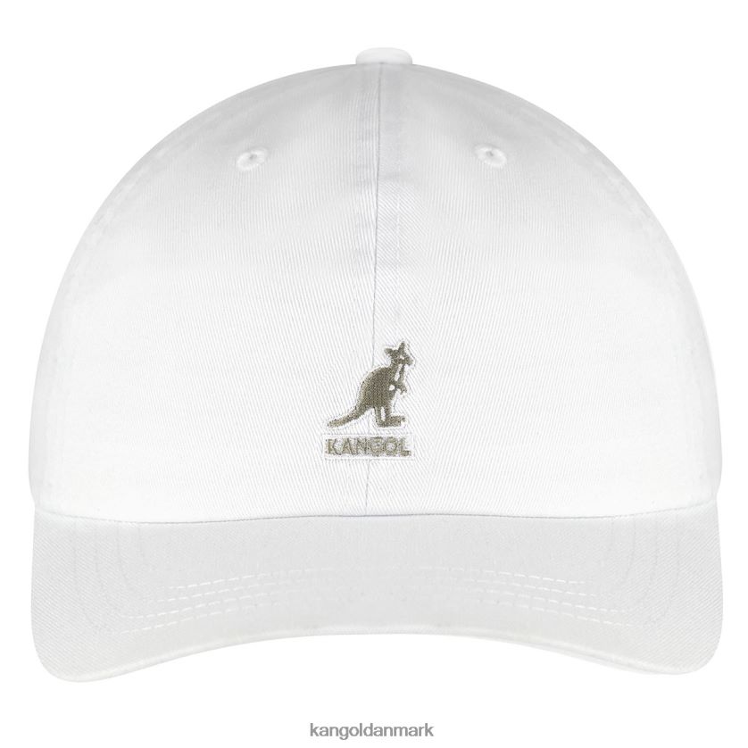 Kangol Danmark - Kangol unisex hvid vasket baseball tilbehør 84N208342