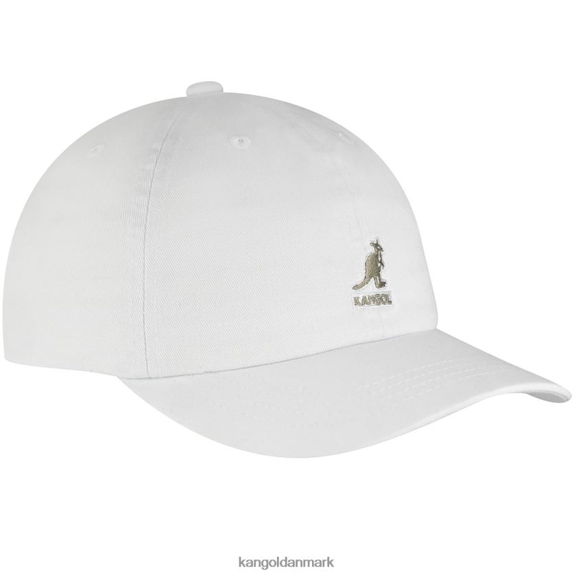 Kangol Danmark - Kangol unisex hvid vasket baseball tilbehør 84N208342