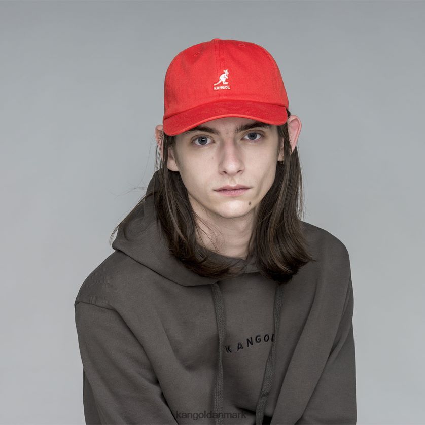 Kangol Danmark - Kangol unisex kirsebær glød vasket baseball tilbehør 84N208347