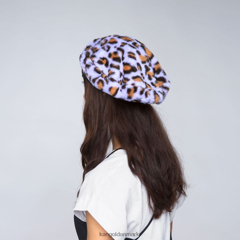 Kangol Danmark - Kangol unisex lavendel leopard baret i imiteret pels tilbehør 84N208406