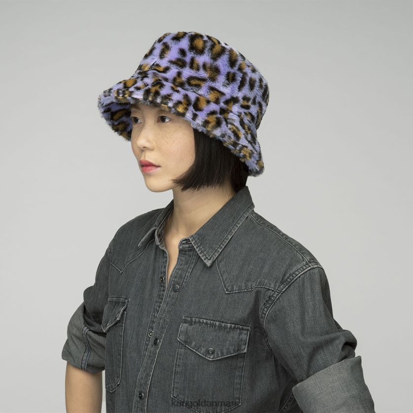 Kangol Danmark - Kangol unisex lavendel leopard spand i imiteret pels tilbehør 84N208708