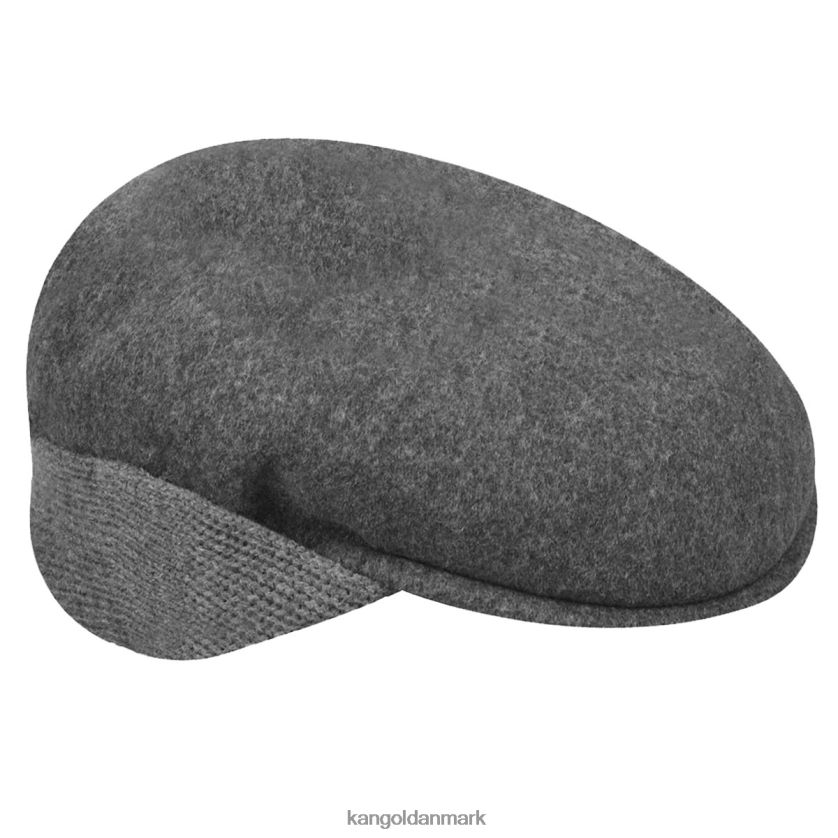 Kangol Danmark - Kangol unisex mørk flannel uld 504 øreklap tilbehør 84N208149
