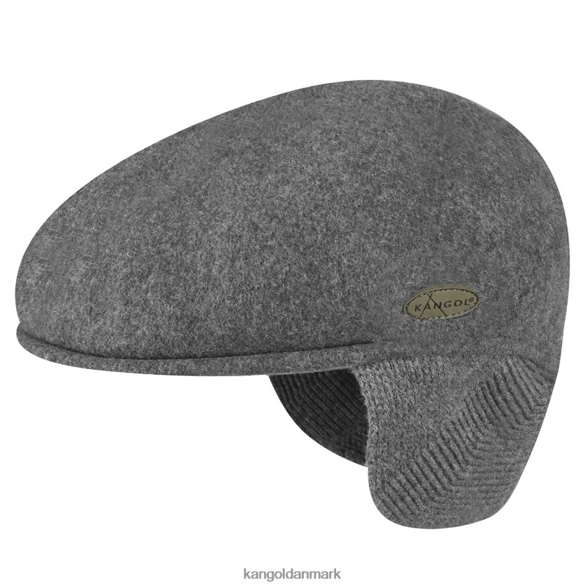 Kangol Danmark - Kangol unisex mørk flannel uld 504 øreklap tilbehør 84N208149