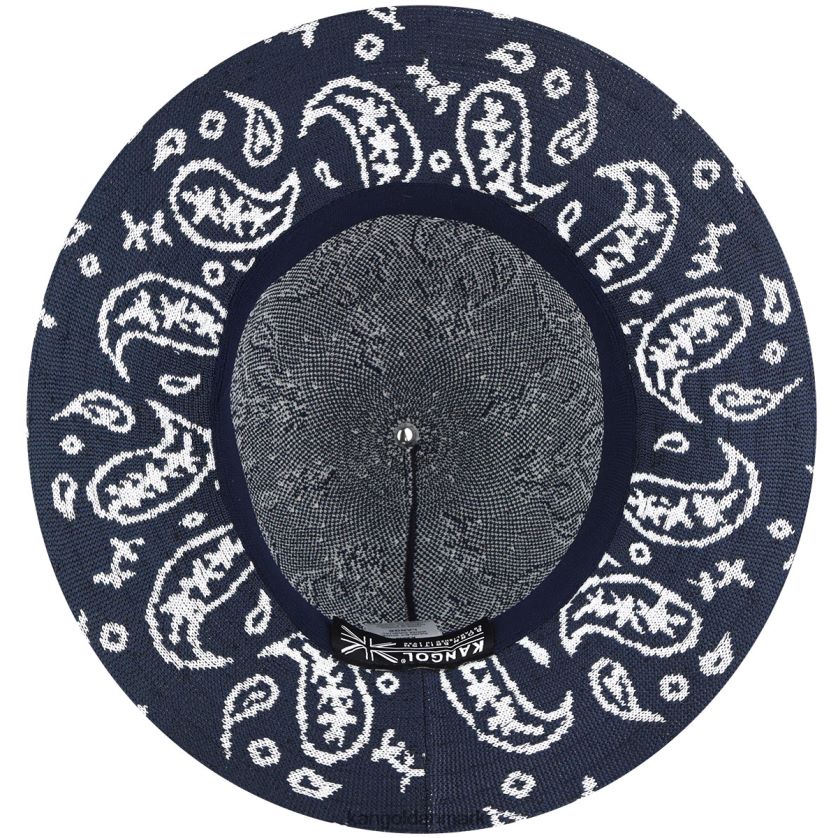Kangol Danmark - Kangol unisex mørkeblå/hvid paisley afslappet bred skygge tilbehør 84N208659