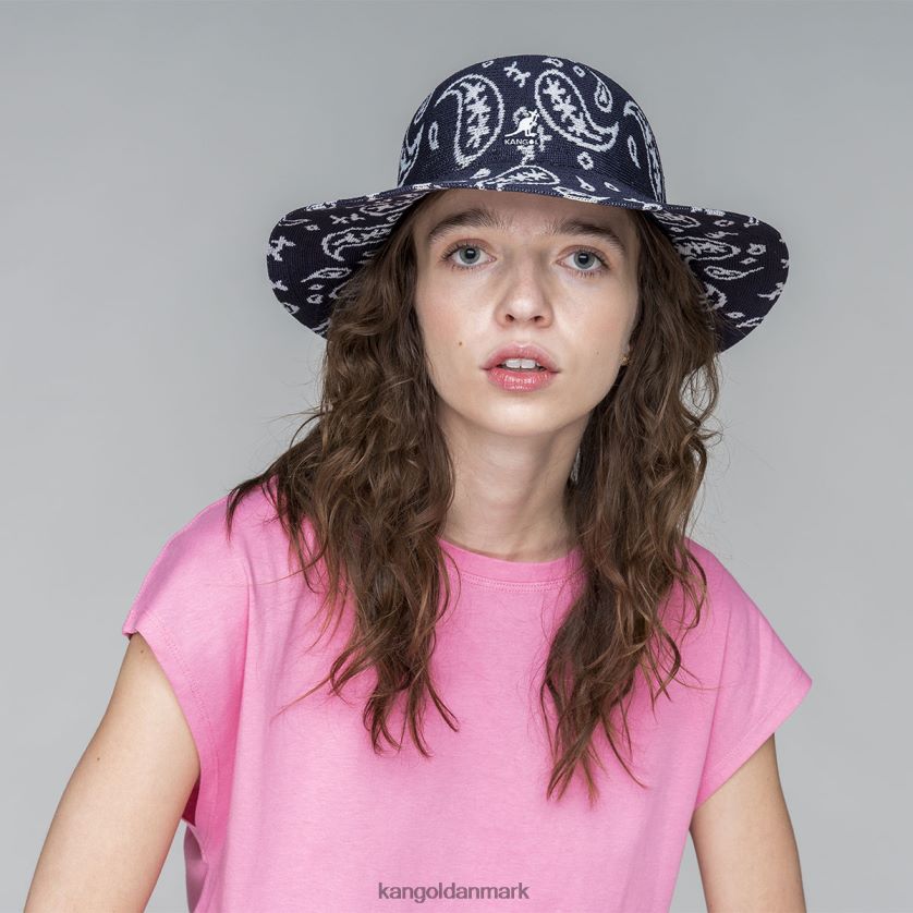 Kangol Danmark - Kangol unisex mørkeblå/hvid paisley afslappet bred skygge tilbehør 84N208659