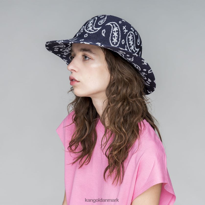Kangol Danmark - Kangol unisex mørkeblå/hvid paisley afslappet bred skygge tilbehør 84N208659