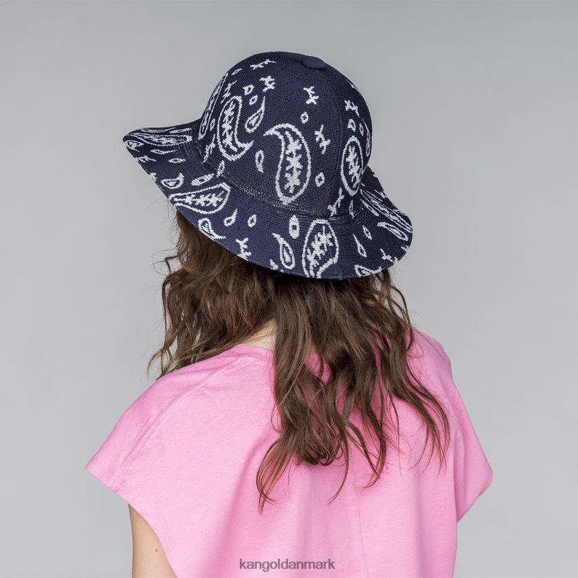 Kangol Danmark - Kangol unisex mørkeblå/hvid paisley afslappet bred skygge tilbehør 84N208659