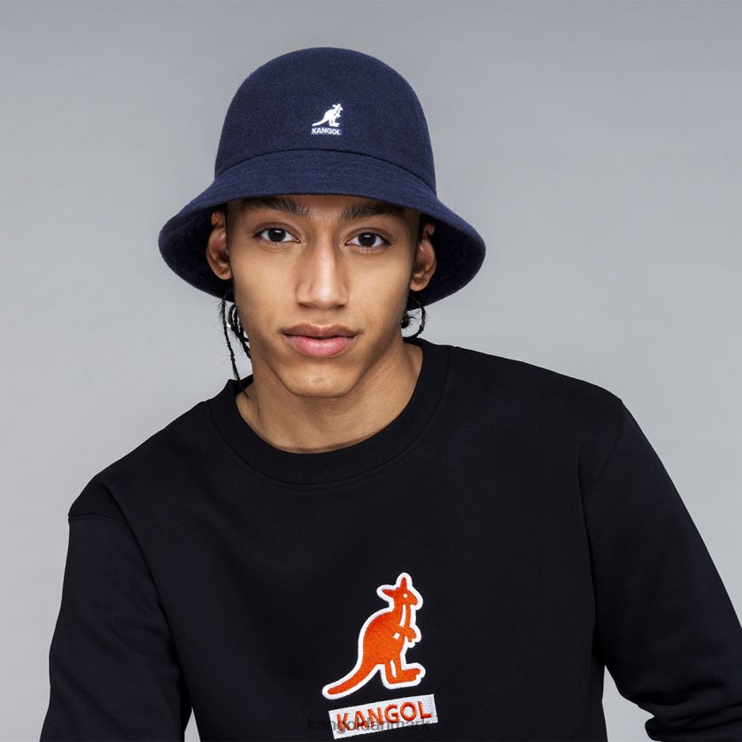 Kangol Danmark - Kangol unisex mørkeblå uld afslappet tilbehør 84N208716