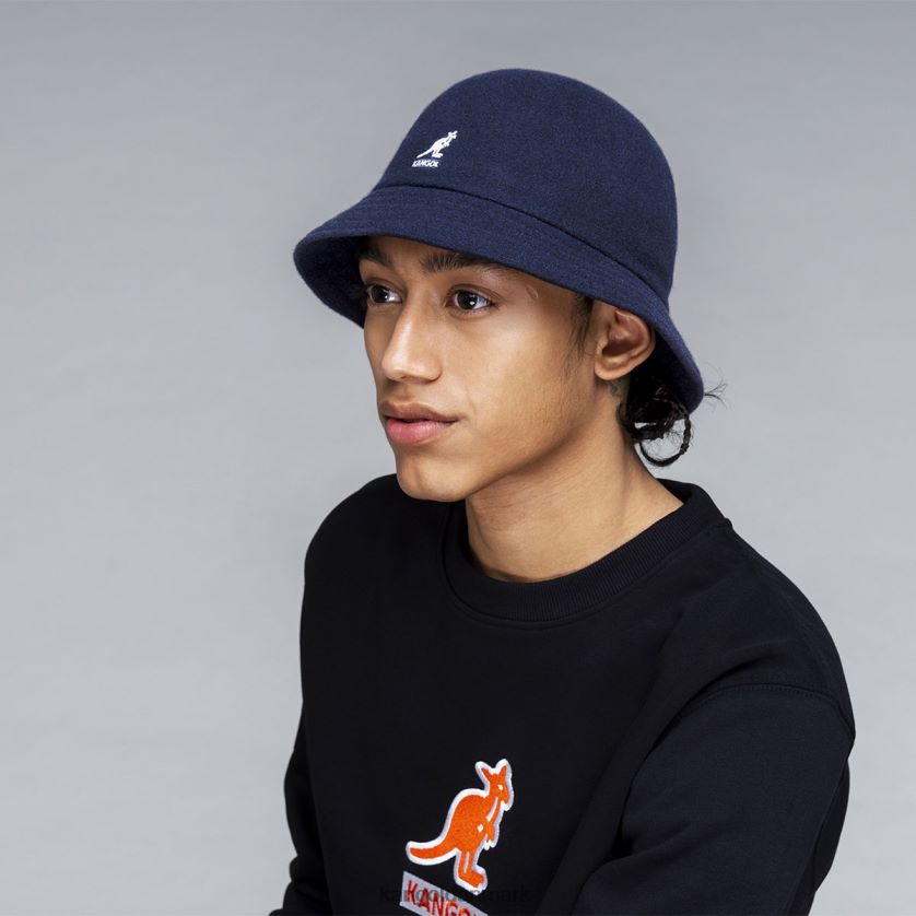 Kangol Danmark - Kangol unisex mørkeblå uld afslappet tilbehør 84N208716