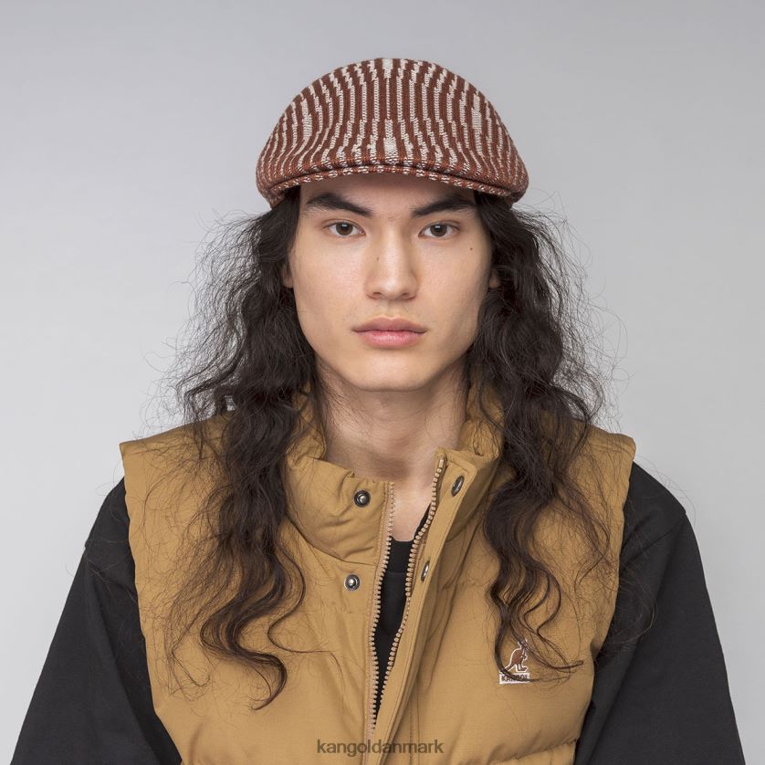 Kangol Danmark - Kangol unisex mahogni/creme konturbølge 507 tilbehør 84N208208