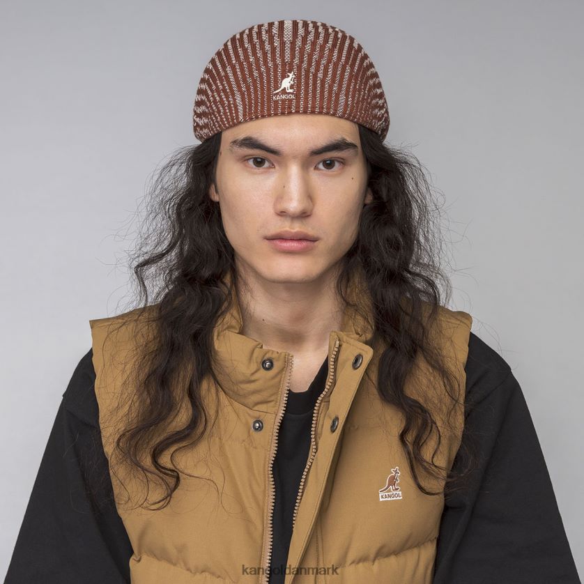 Kangol Danmark - Kangol unisex mahogni/creme konturbølge 507 tilbehør 84N208208
