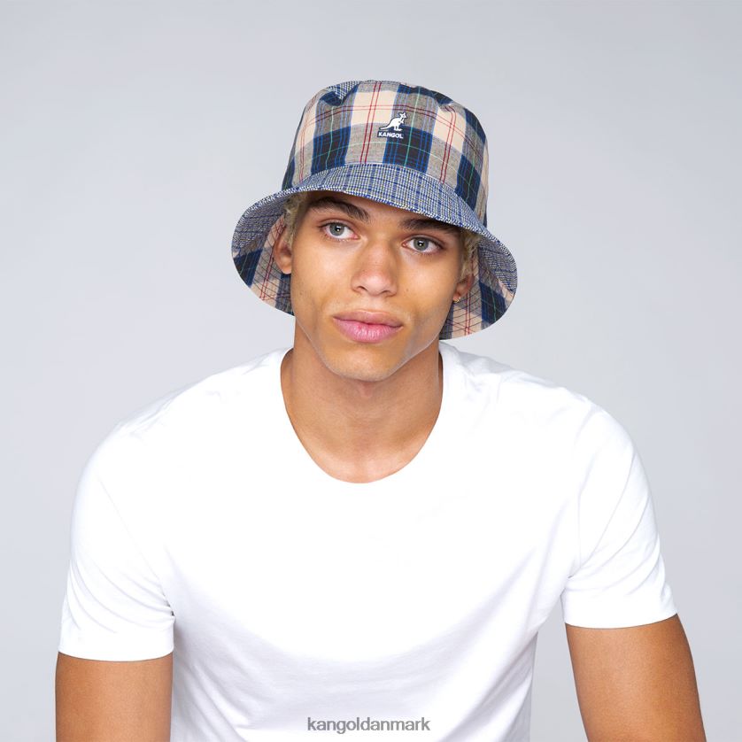 Kangol Danmark - Kangol unisex mykonos blå plaid mash-up spand tilbehør 84N208682