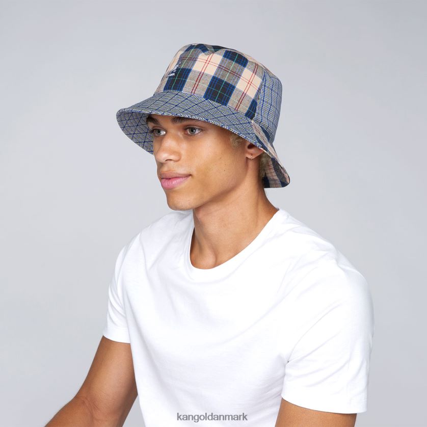 Kangol Danmark - Kangol unisex mykonos blå plaid mash-up spand tilbehør 84N208682