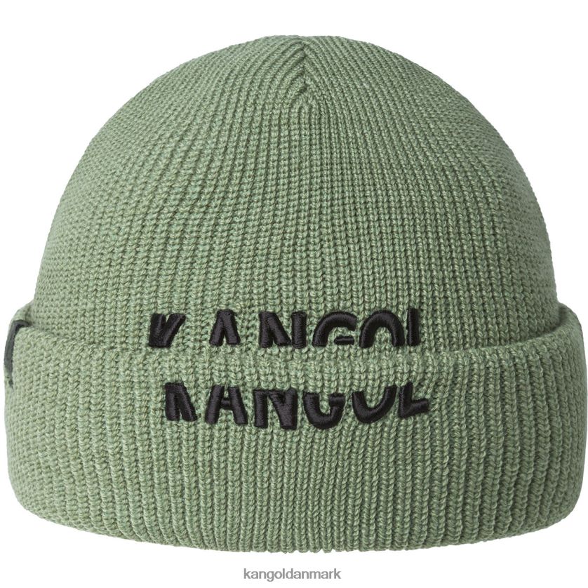 Kangol Danmark - Kangol unisex oliegrøn peak beanie i skiver tilbehør 84N208828