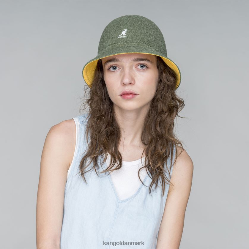 Kangol Danmark - Kangol unisex oliegrøn/varm abrikos flip den vendbar afslappet tilbehør 84N208507