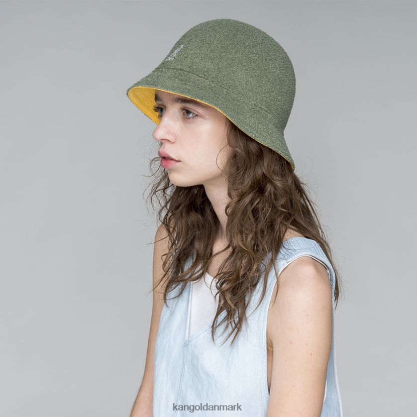 Kangol Danmark - Kangol unisex oliegrøn/varm abrikos flip den vendbar afslappet tilbehør 84N208507