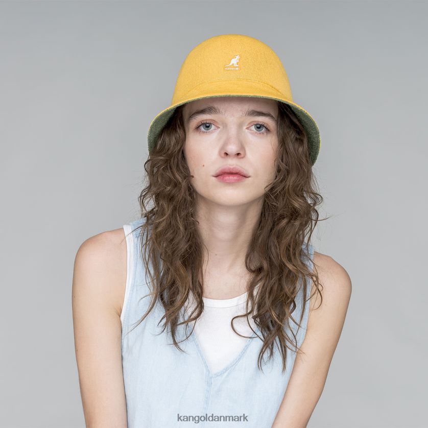 Kangol Danmark - Kangol unisex oliegrøn/varm abrikos flip den vendbar afslappet tilbehør 84N208507