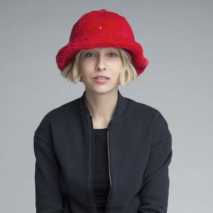 Kangol Danmark - Kangol unisex skarlagenrød imiteret pels casual tilbehør 84N208701