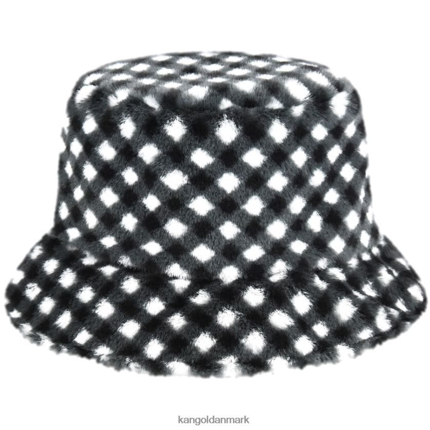 Kangol Danmark - Kangol unisex sort gingham spand i imiteret pels tilbehør 84N208710