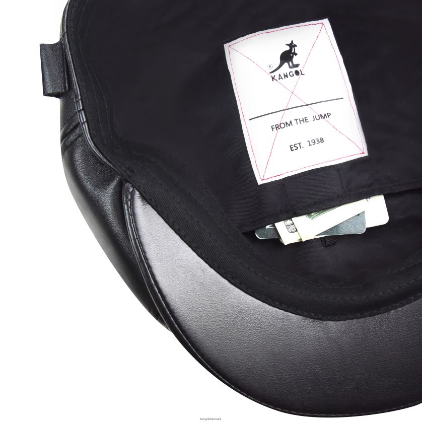 Kangol Danmark - Kangol unisex sort kasket i imiteret læder tilbehør 84N208763