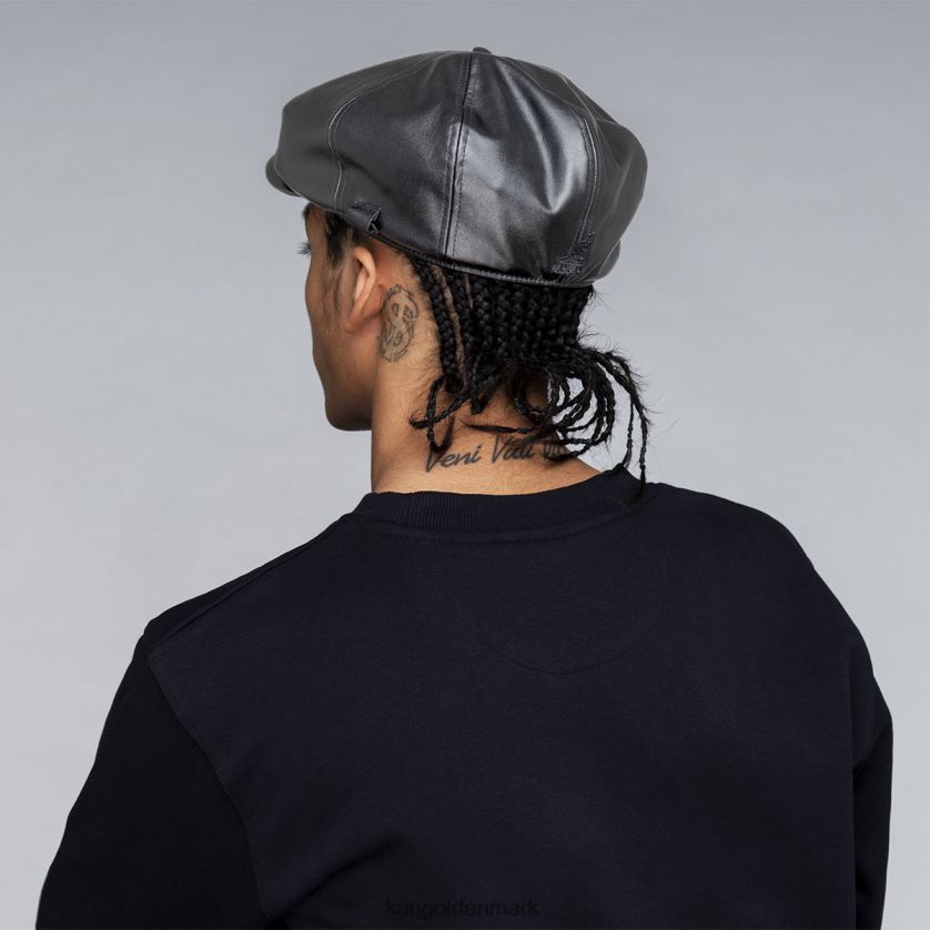 Kangol Danmark - Kangol unisex sort kasket i imiteret læder tilbehør 84N208763