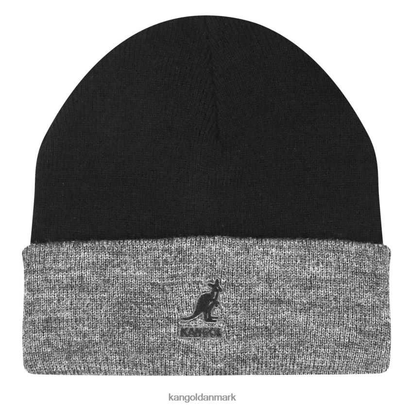 Kangol Danmark - Kangol unisex sort/mørk flannel akryl manchet træk på tilbehør 84N208842