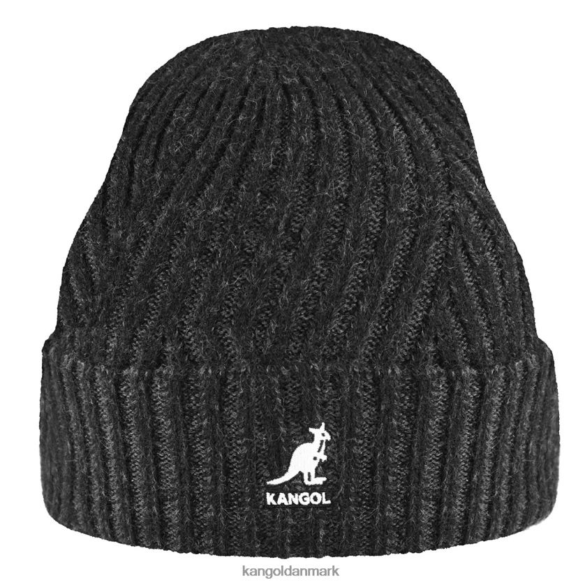Kangol Danmark - Kangol unisex sort/mørkegrå 2-tonet manchet pull-on tilbehør 84N208835