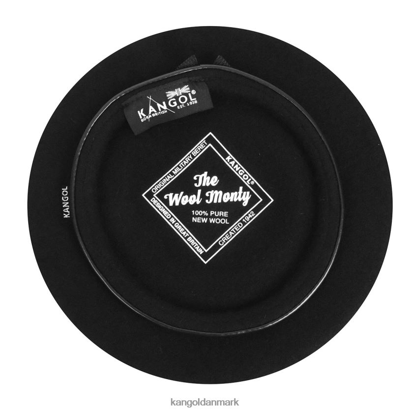 Kangol Danmark - Kangol unisex sort monty uld baret tilbehør 84N208430