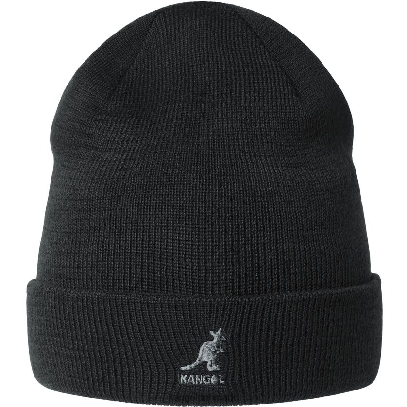 Kangol Danmark - Kangol unisex sort ribstribet rev beanie tilbehør 84N208809