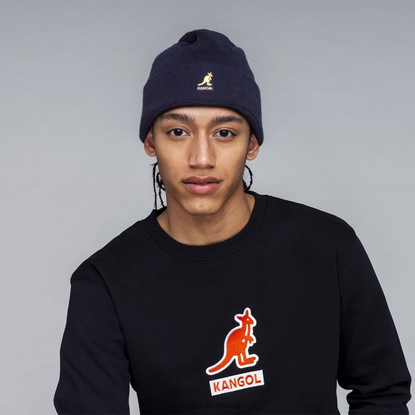 Kangol Danmark - Kangol unisex sort ribstribet rev beanie tilbehør 84N208809