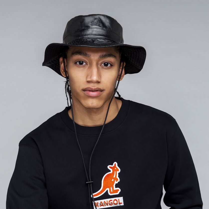 Kangol Danmark - Kangol unisex sort vendbar spand i imiteret læder tilbehør 84N208544