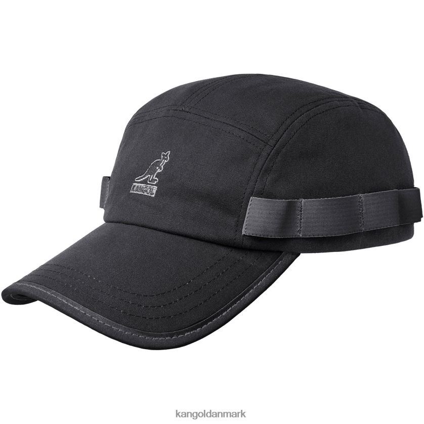 Kangol Danmark - Kangol unisex sort voksbehandlet værktøjshætte med 5 paneler tilbehør 84N208361