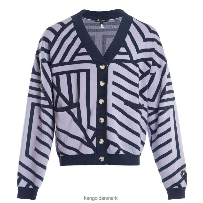 Kangol Tøj - Kangol unisex ibenholt/lavendel graffiti cardigan tøj 84N2081210