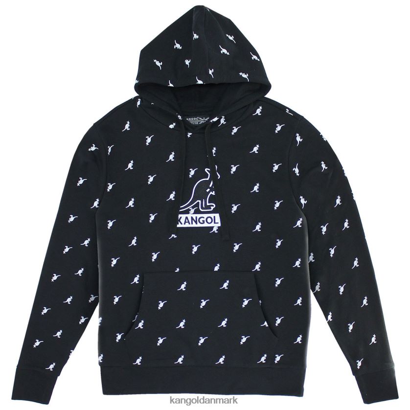 Kangol Danmark - Kangol unisex sort combo aop hættetrøje tøj 84N2081099