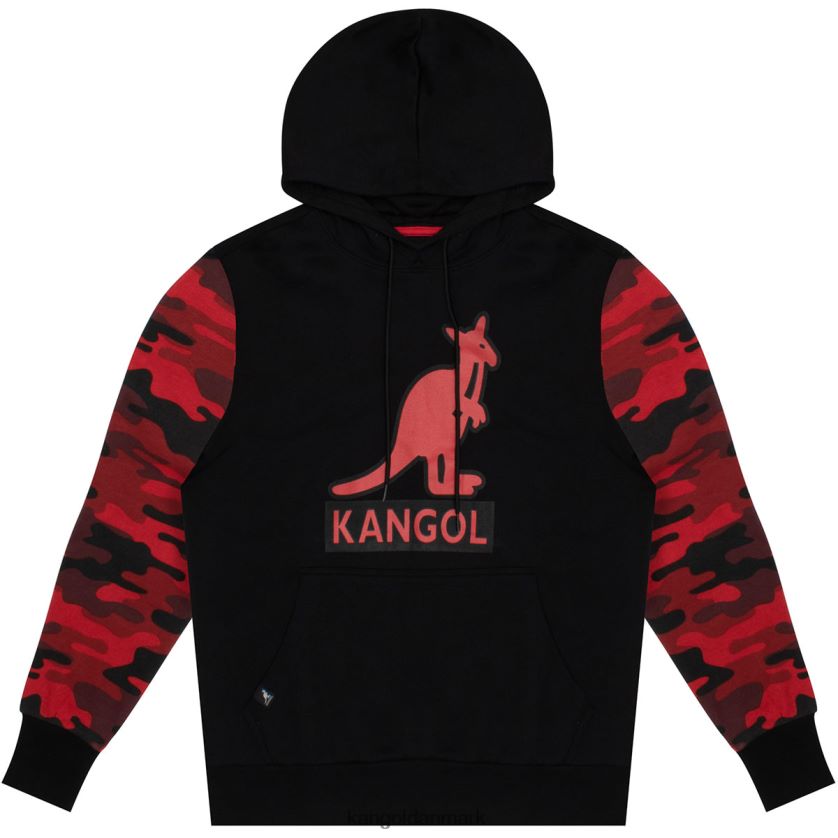 Kangol Danmark - Kangol unisex sort/rød kontrast camo hættetrøje tøj 84N2081131