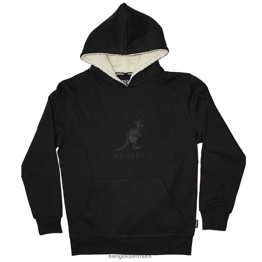 Kangol Danmark - Kangol unisex sort tonal broderet sherpa hættetrøje tøj 84N2081126
