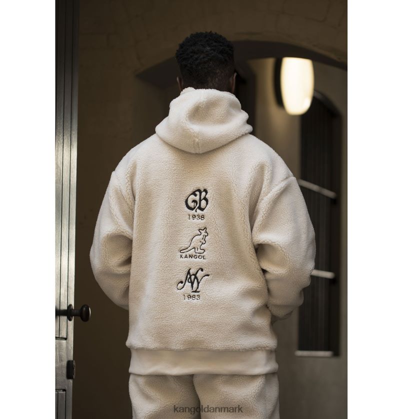 Kangol Tøj - Kangol unisex beige sherpa hættetrøje tøj 84N2081184