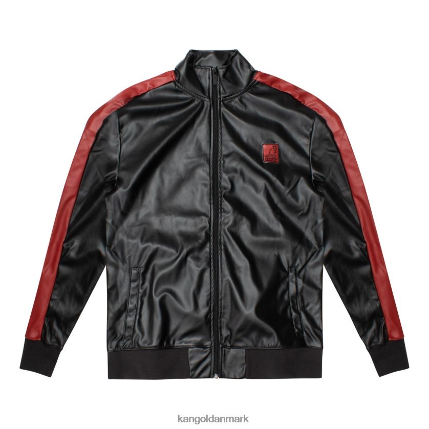 Kangol Danmark - Kangol mænd sort skønhed vegansk træningsjakke i læder tøj 84N2081160