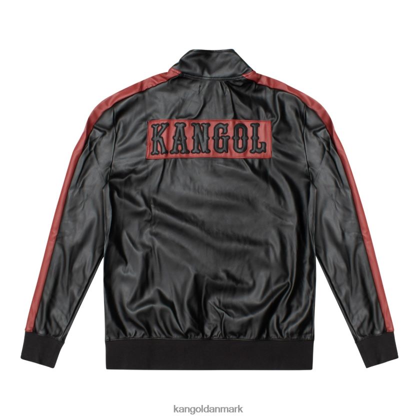 Kangol Danmark - Kangol mænd sort skønhed vegansk træningsjakke i læder tøj 84N2081160